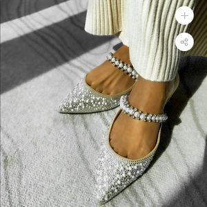 Tutto fashion Manuela embellished pearl mules